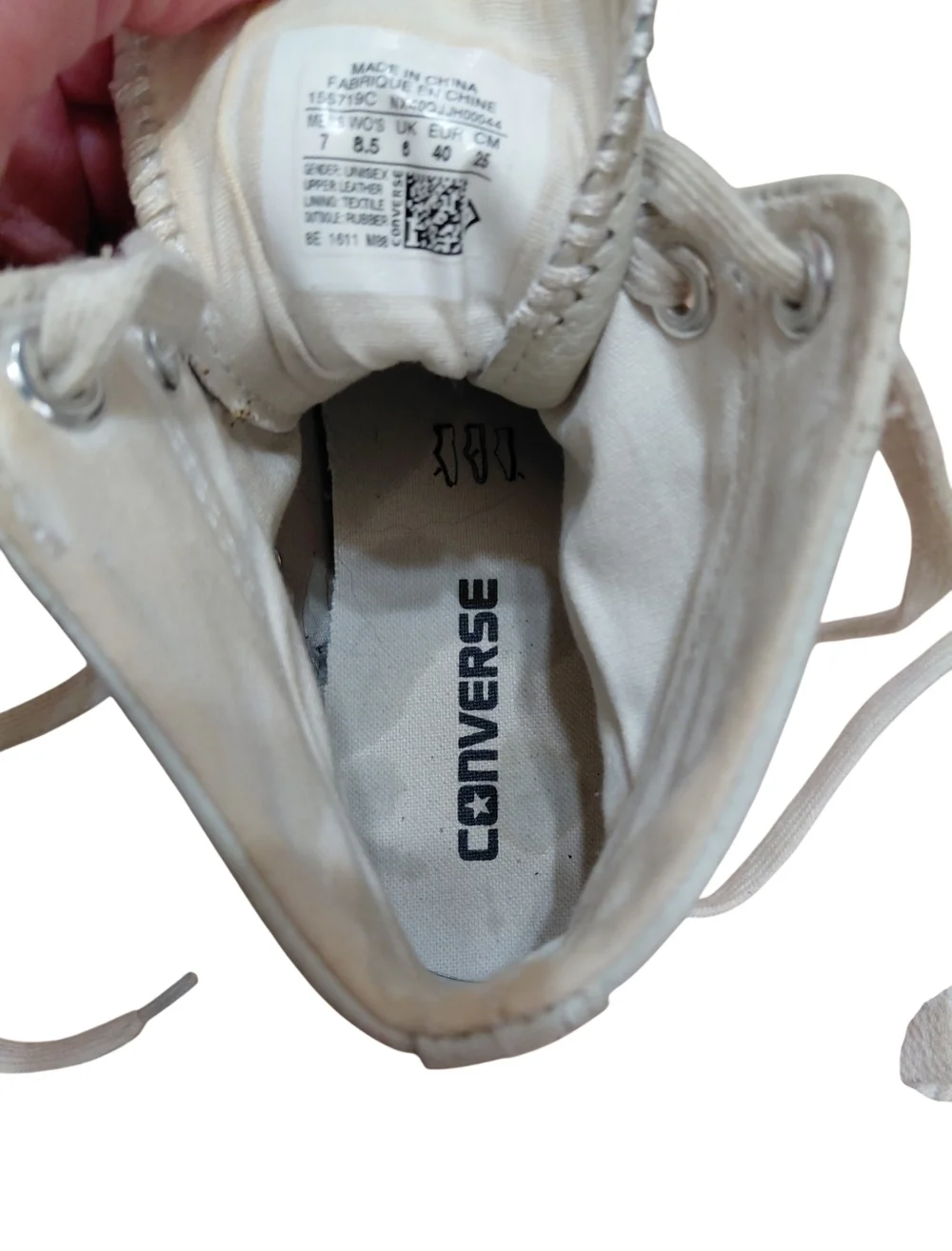 Converse High-Top Sneakers in Off-White/Light Gray - Picture 8 of 10
